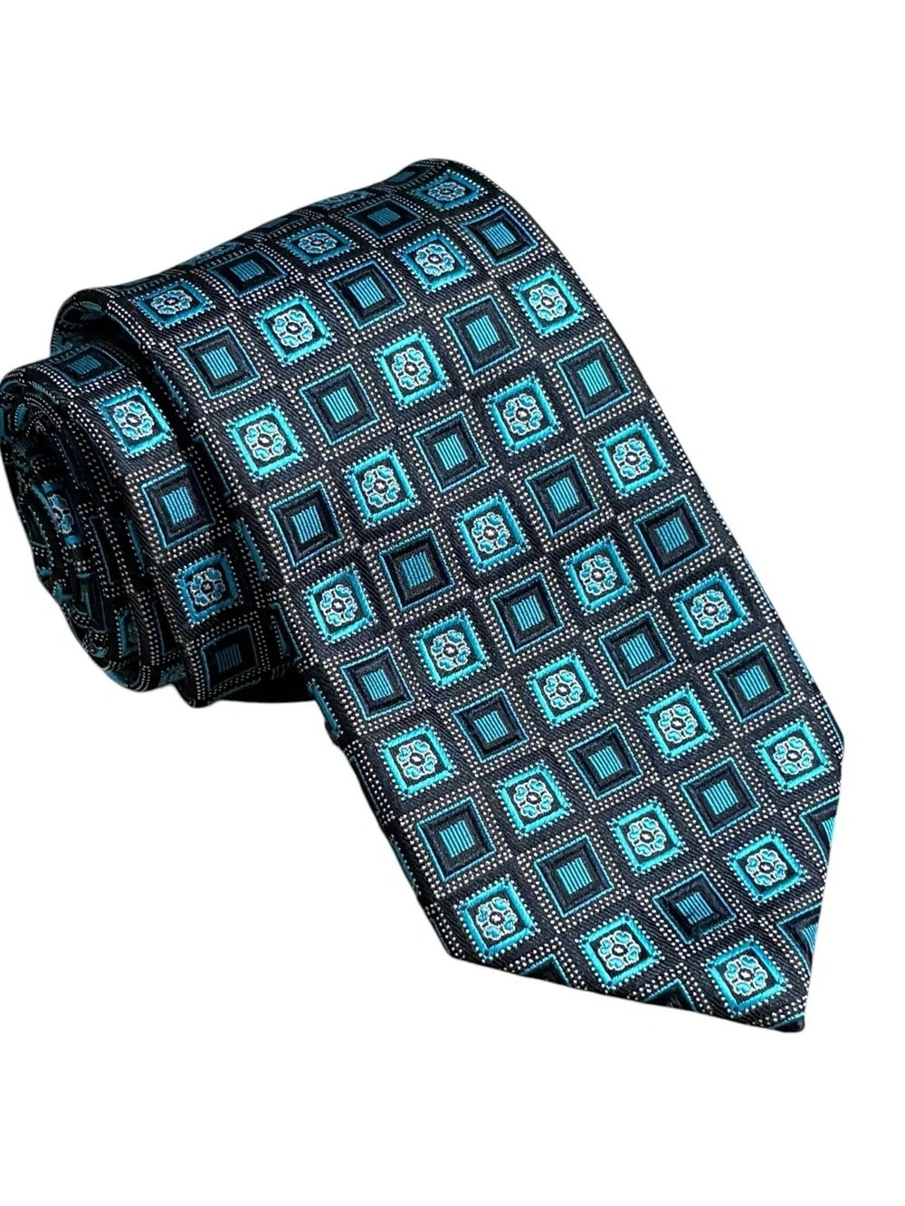 Ivy Crew Blue Geometric Necktie